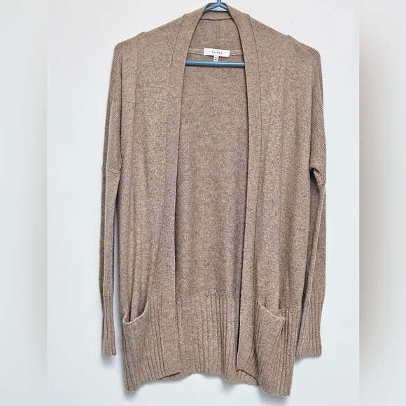 Talula Aritzia Lenox Cashmere blend XxS Beige Open Pocket Cardigan Sweater - Picture 9 of 10